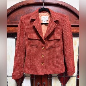 Oscar de la Renta Textured Red Blazer